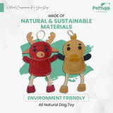 Leather, Cotton & Jute Toy with Coconut Fiber Filling - Pack of 2 (Ducky & Moosey)