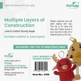 Leather, Cotton & Jute Toy with Coconut Fiber Filling - Pack of 2 (Ducky & Moosey)