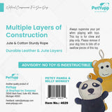 Leather, Cotton & Jute Toy with Coconut Fiber Filling - Pack of 2 (Panda & Monkey)