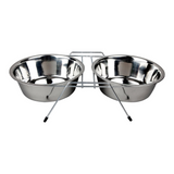 Stainless Steel Short Double Diner with 2 Removable Bowls