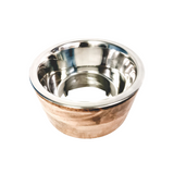 Wooden Sleeve Single Diner With Stainless Steel Removable Bowl