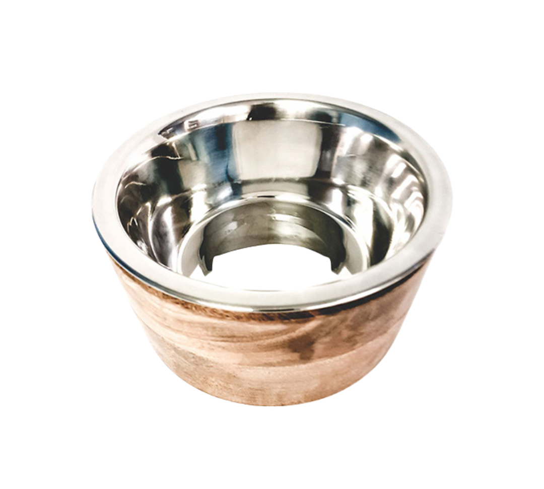 Wooden Sleeve Single Diner With Stainless Steel Removable Bowl