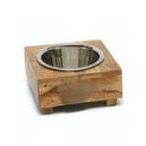Single Wooden Diner With Removable Stainless Steel  Bowl