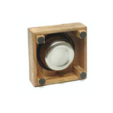 Single Wooden Diner With Removable Stainless Steel  Bowl  - 2 Quart
