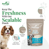 100% Natural Water Buffalo Cheek Roll Dog Chew  - Pack of 10 Count, 6 Inch