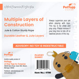 Leather, Cotton & Jute Toy with Coconut Fiber Filling - Plucky Ducky