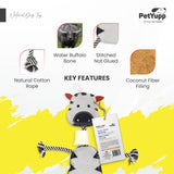 Retrieve & Chew Dog Toy with Natural Bone - Zebra