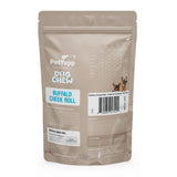 100% Natural Water Buffalo Cheek Roll Dog Chew  - Pack of 5 Count, 12 Inch