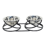 Ring Shape Iron  Double Diner With  Removable Stainless Steel Bowls